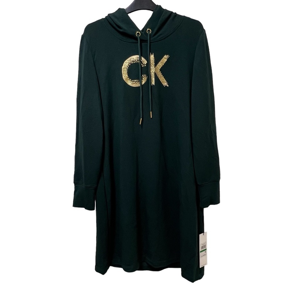 Calvin Klein Hooded Sweatshirt Dress Size Large NWT